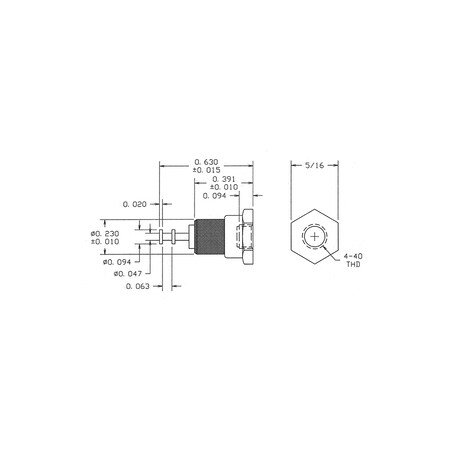 Concord Electronics COMM INS PTFE INS DBL TRRET TERM 0.630" REF., 1125-31-0519-1 1125-31-0519
